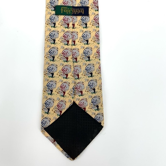 Steve Stricker for Fairway Sport Vintage 100% Silk Tie Golf Balls & Tees - Picture 4 of 9